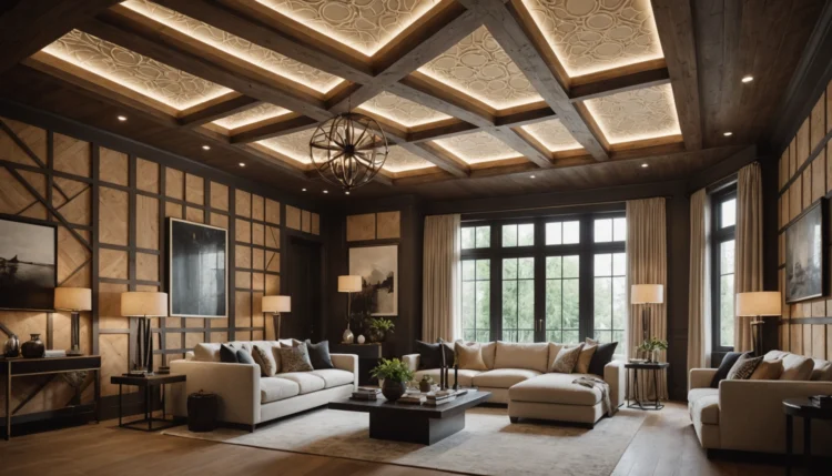 habillage entre poutre plafond