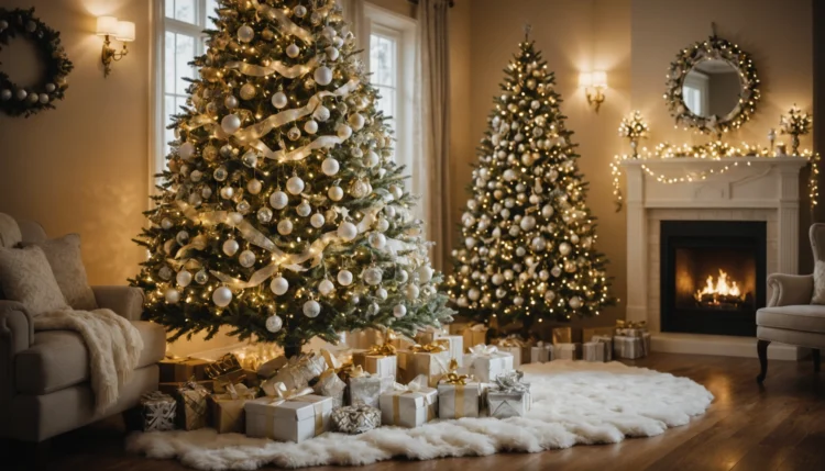 idées de sapin blanc décoré