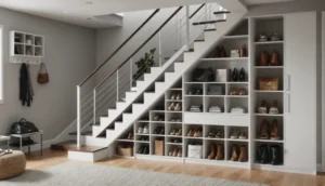 vestiaire sous escalier ouvert