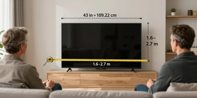43 pouces en cm